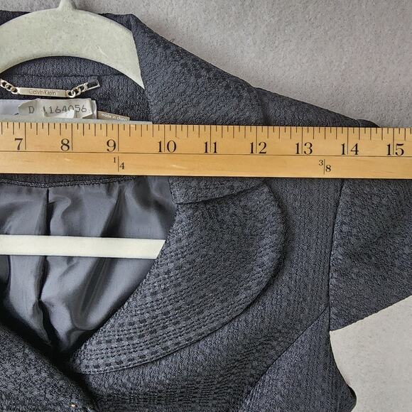 Calvin Klein Textured Skirt Suit Cap Sleeve Black Size 2 - Picture 5 of 14